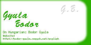 gyula bodor business card